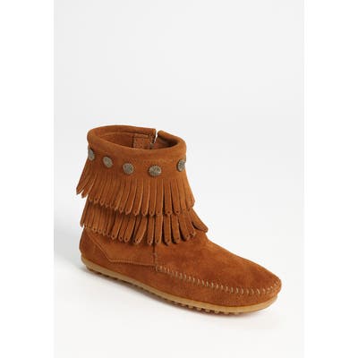Minnetonka Double Fringe Boot- Brown