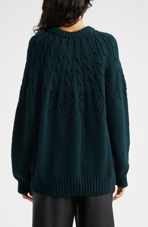 Shop A.l.c . Montie Merino Wool Cable Knit Sweater In Deep Emerald