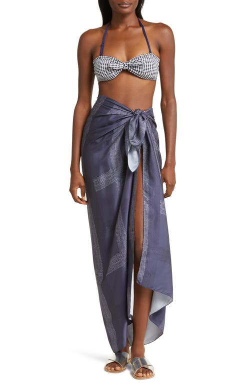 lemlem Adia Tie Front Cover-Up Sarong in Bezu Night at Nordstrom