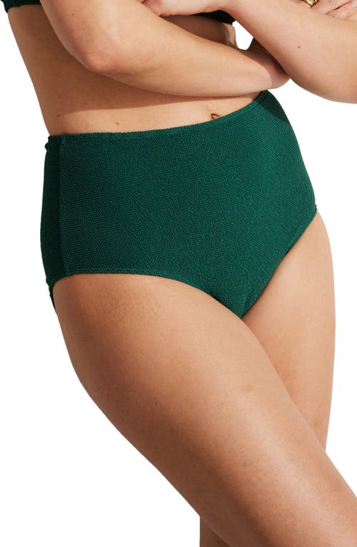 Shop & Other Stories Textured High Waist Bikini Bottoms In Green Dark