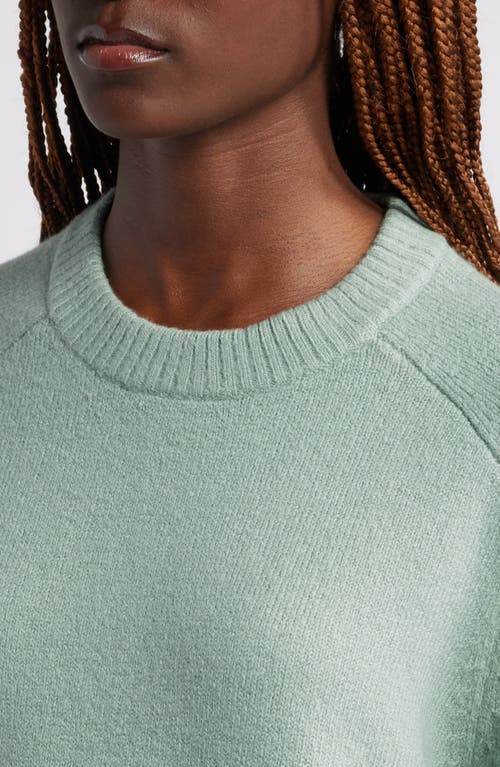 Shop Treasure & Bond Crewneck Raglan Cotton Blend Sweater In Green Shore