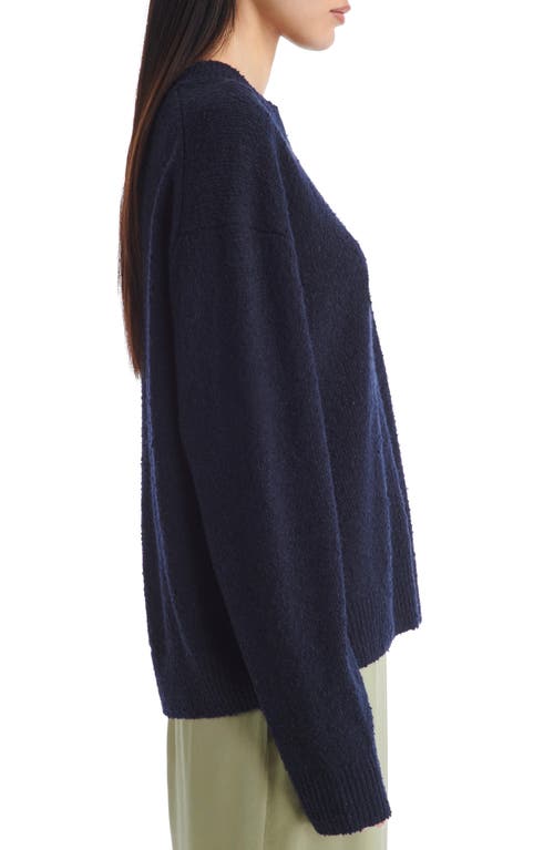 Shop Twp Oversize Nubby Cashmere & Silk Blend Sweater In Midnight