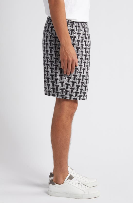 Shop Ted Baker Monogram Print Knit Shorts In Black