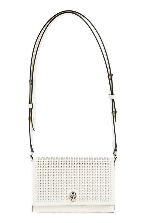 Alexander McQueen Small Skull Studded Leather Shoulder Bag in Soft Ivory at Nordstrom