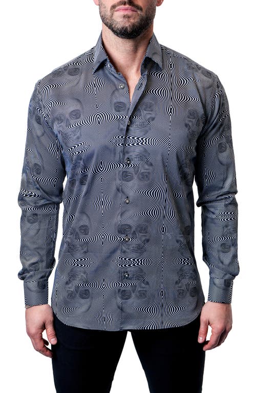 Maceoo Fibonacci Fission Skull Black Contemporary Fit Button-Up Shirt at Nordstrom,