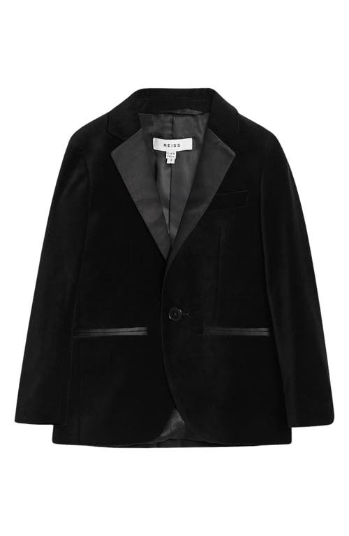 Reiss Kids' Ace Jr. Velveteen Dinner Jacket In Black