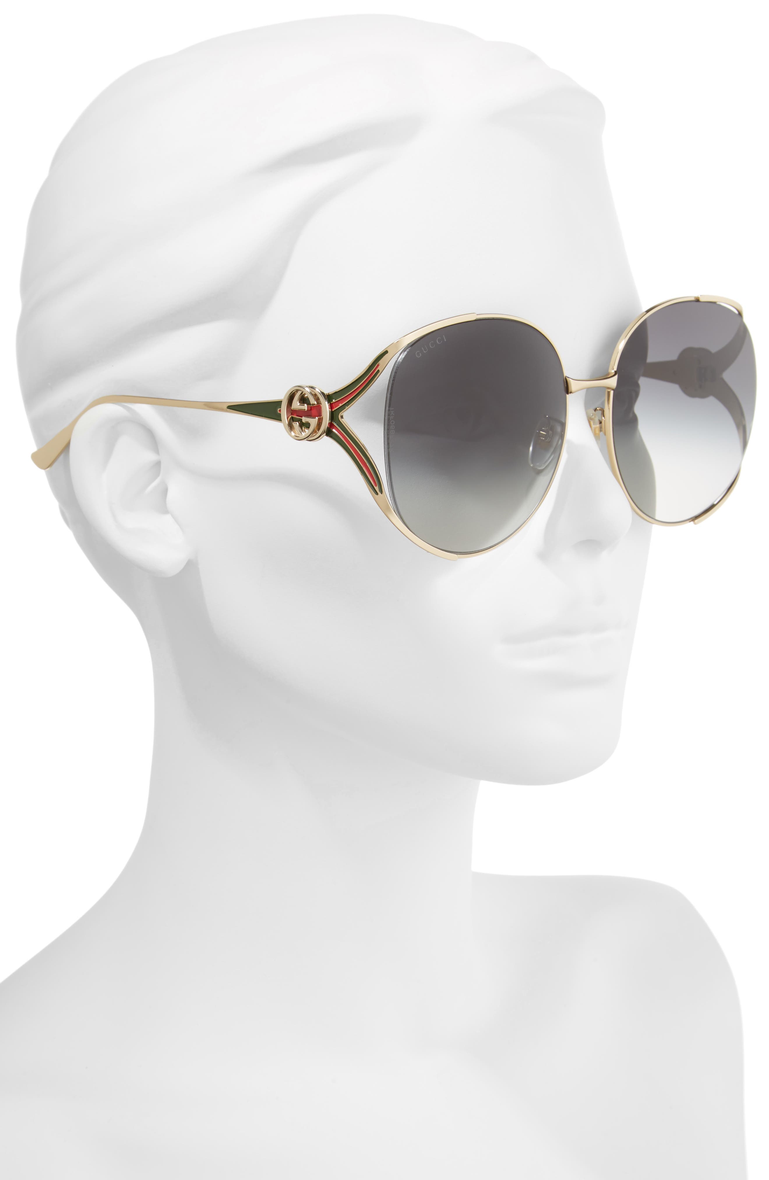 gucci women's oversized round sunglasses 63mm