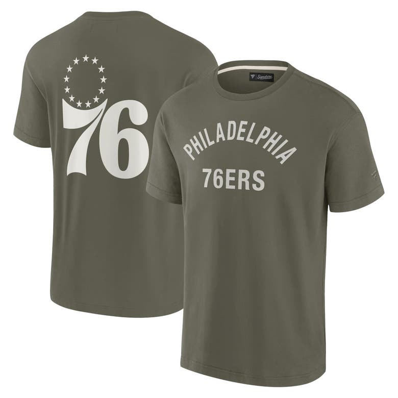 Fanatics Signature Unisex  Olive Philadelphia 76ers Elements Super Soft Short Sleeve T-shirt