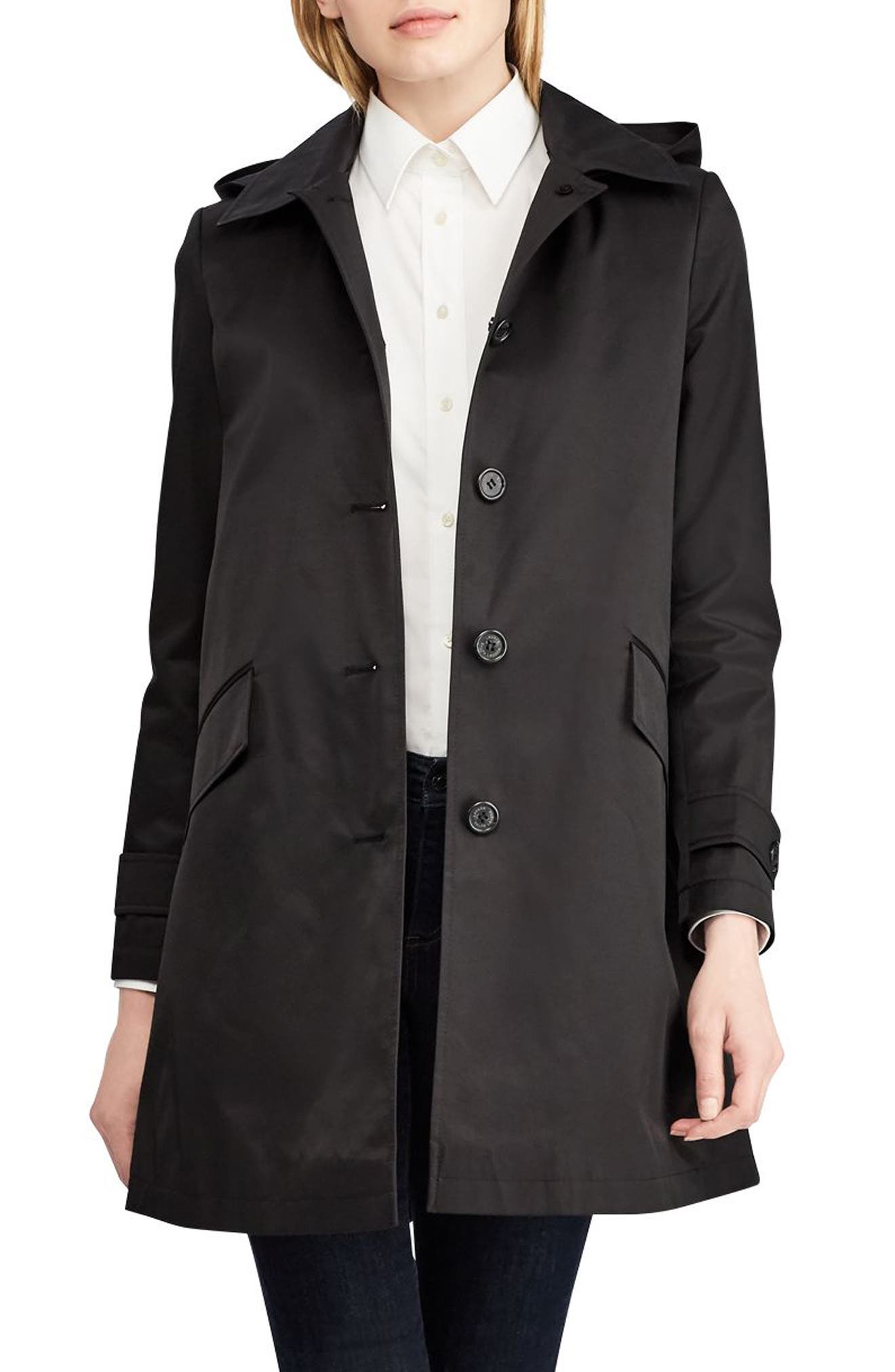 ralph lauren hooded trench coat