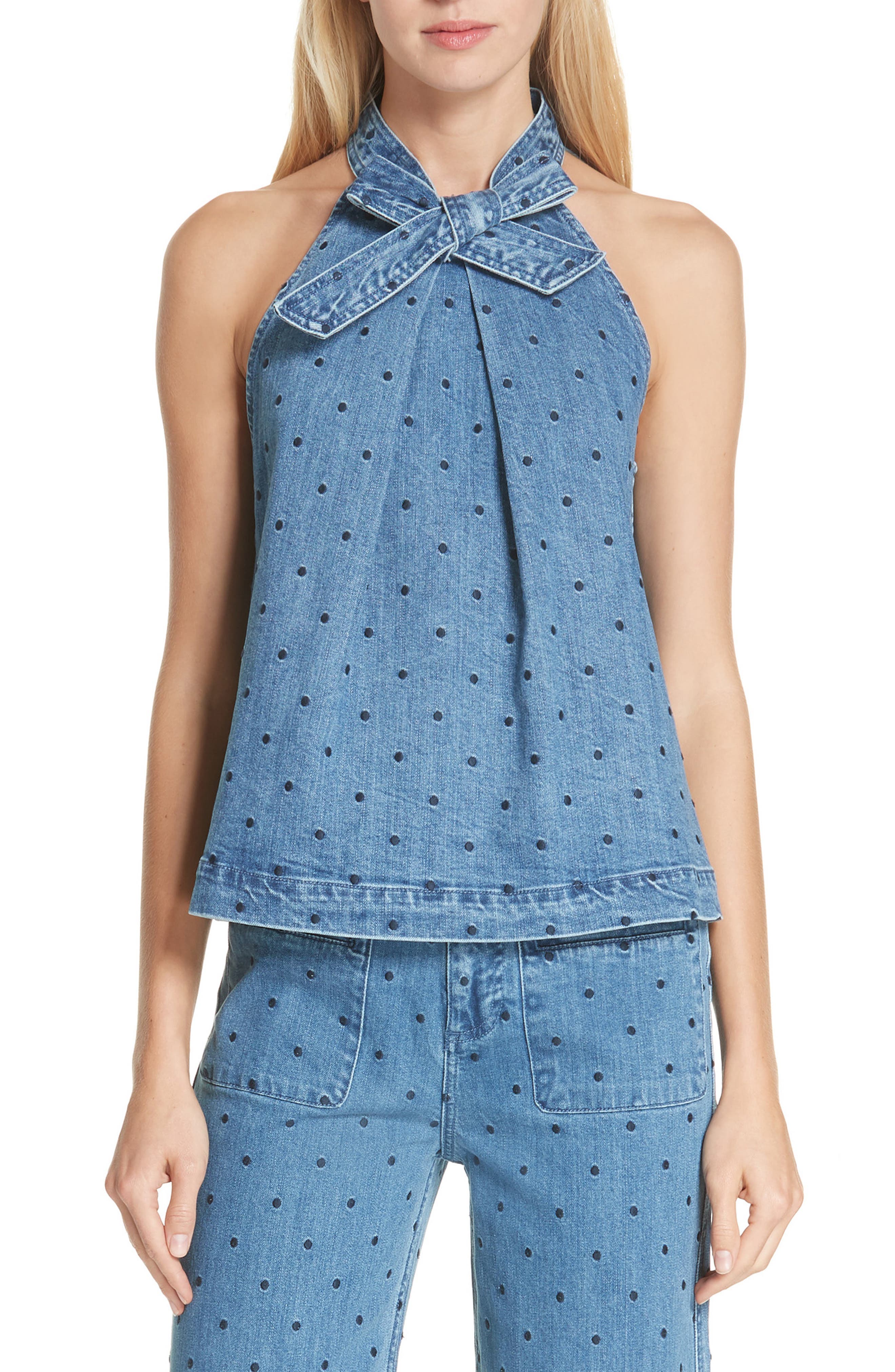 ulla johnson denim top