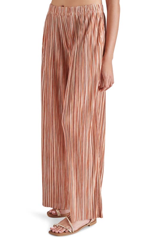 Shop Steve Madden Ansel Stripe Variegated Pleat Pants In Terracotta Multi