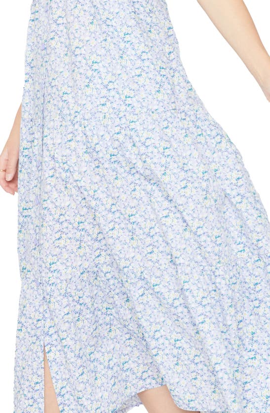 Shop Know One Cares Button Front Tiered Midi Sundress In Lavender