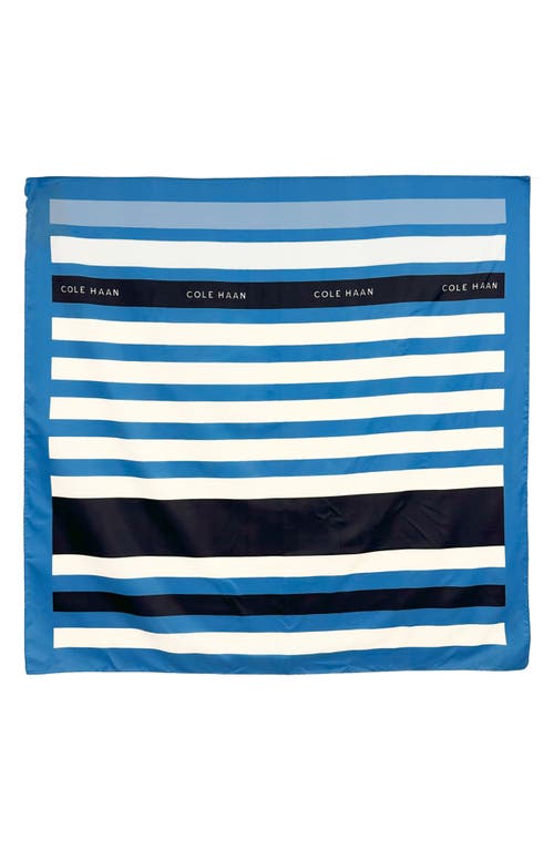 Cole Haan Stripe Square Scarf In Marine