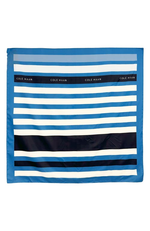 Shop Cole Haan Stripe Square Scarf In Marine