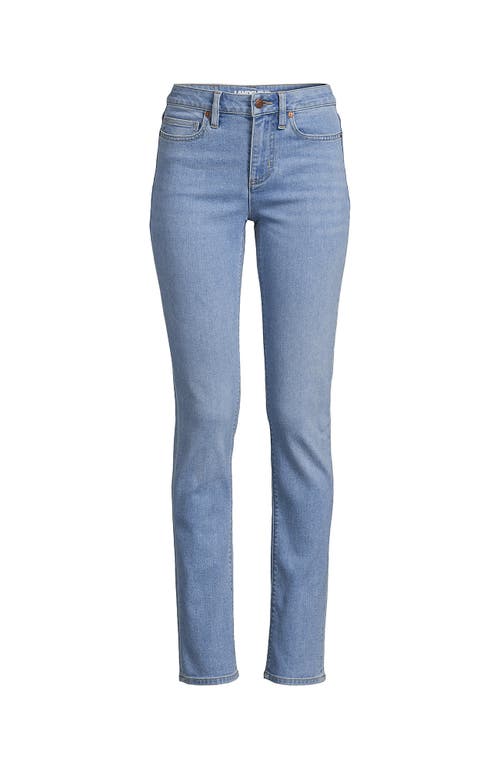 Shop Lands' End Recover Mid Rise Straight Leg Blue Jeans In Mellow Indigo