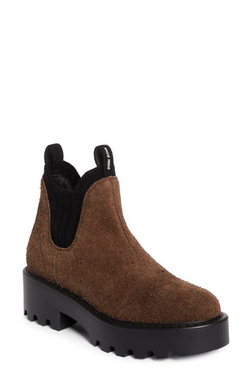 Shop Miu Miu Utility Chelsea Boot In Bruciato