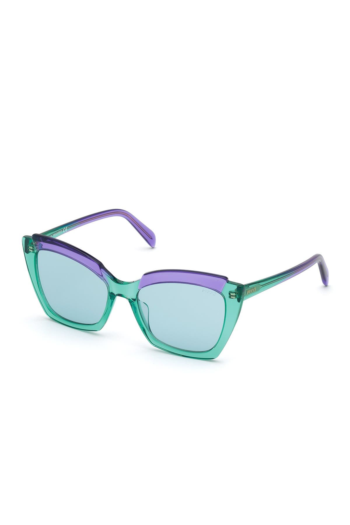 Emilio Pucci 56mm Square Sunglasses In Turqo/blu