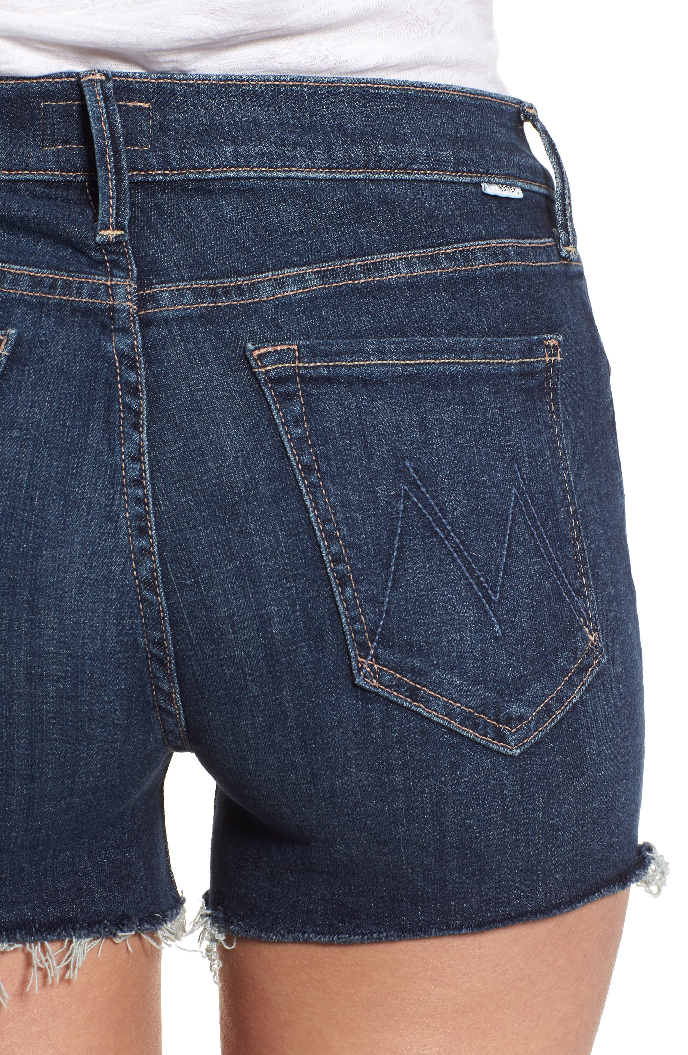 mother the charmer fray denim shorts