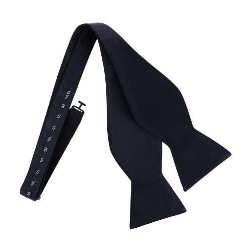 Trafalgar Sutton Solid Color Silk Self-tie Bow Tie In Black
