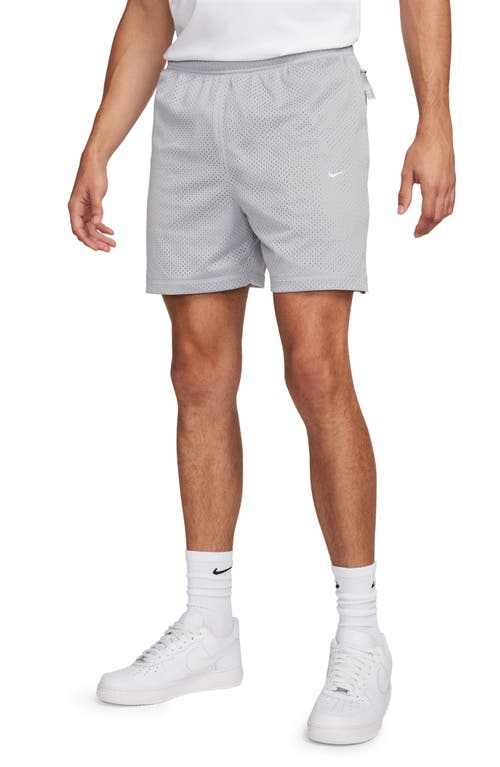 Nike Solo Swoosh Mesh Athletic Shorts In Grey