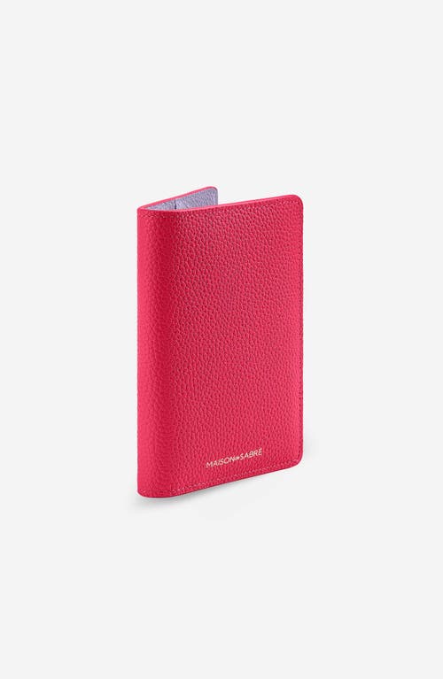 Shop Maison De Sabre Maison De Sabré Leather Passport Holder In Fuchsia Lavender