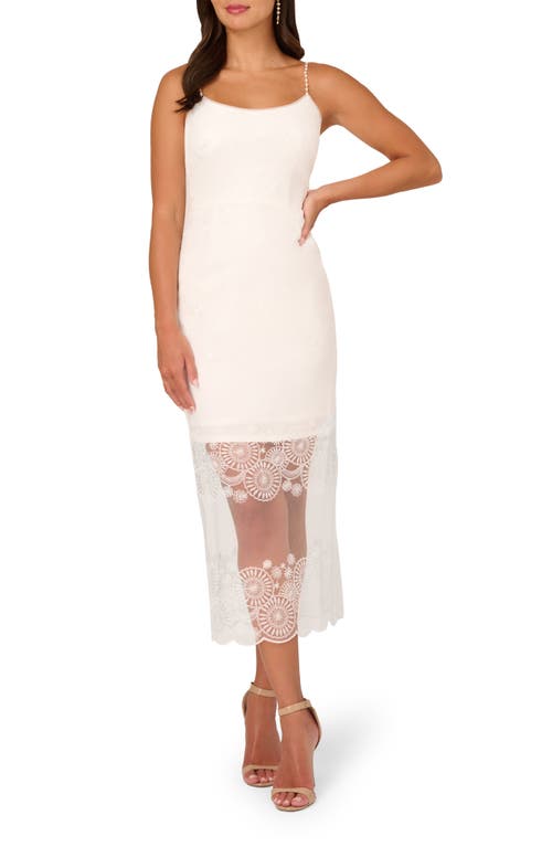 Embroidered Sequin Column Dress in Ivory