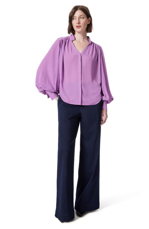 Shop Dee Ocleppo Do By  Sandwashed Balloon Sleeve Button-up Shirt In Violet