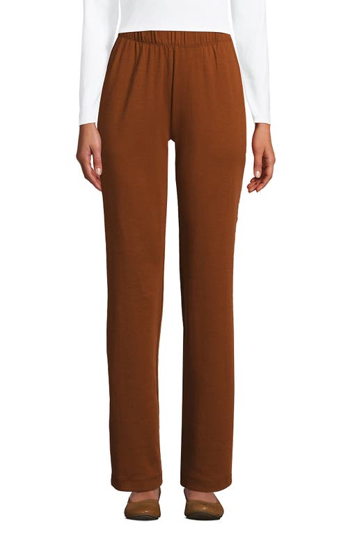 Shop Lands' End Sport Knit High Rise Pants In Dark Caramel