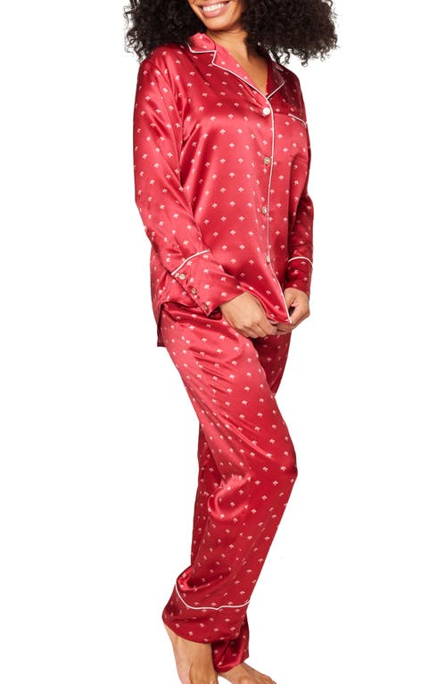 Shop Petite Plume Bordeaux Mulberry Silk Pajamas In Red