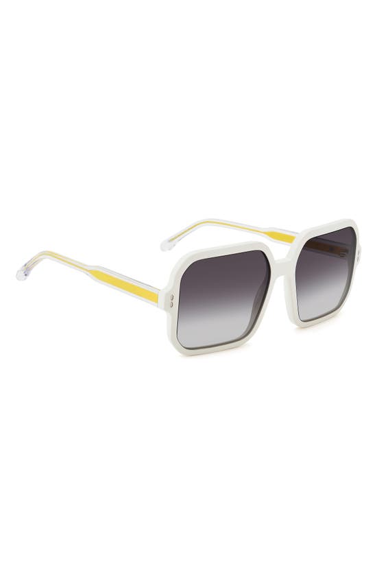 Shop Isabel Marant 57mm Gradient Square Sunglasses In Ivory/ Grey Shaded