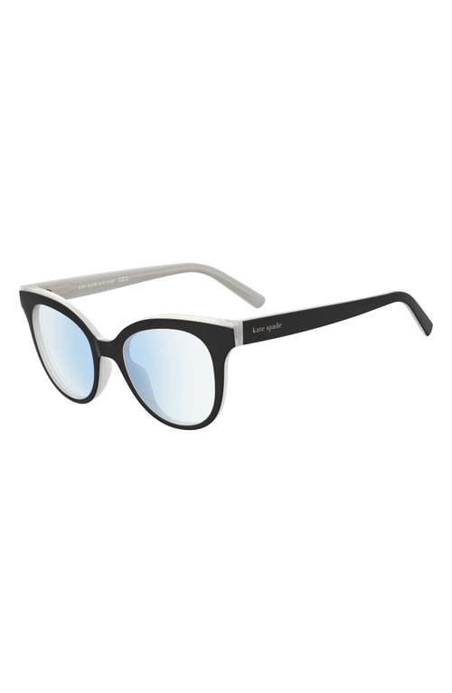 Kate Spade New York Everlee 50mm Blue Light Blocking Reading Glasses In Black Beige/demo Lens