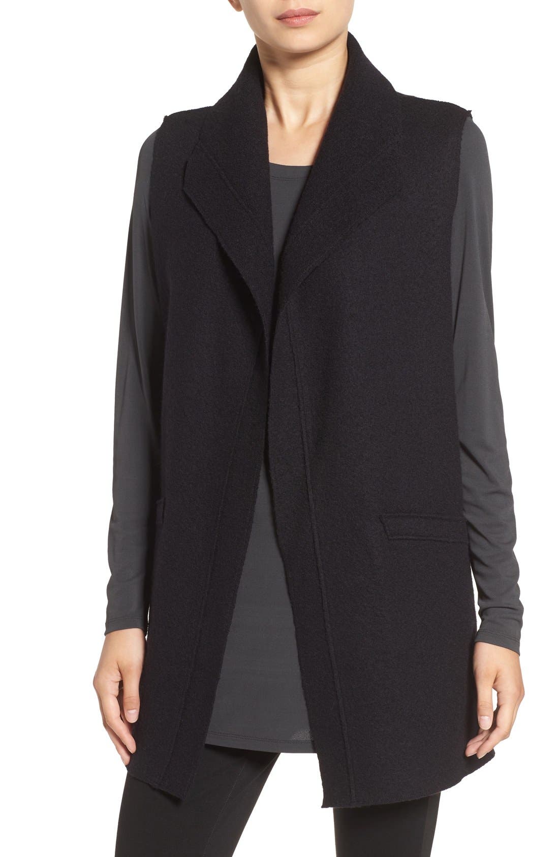 Eileen Fisher Funnel Neck Boiled Wool Vest (Regular & Petite) Nordstrom