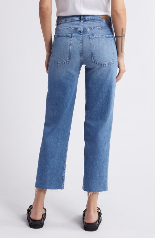 Shop Le Jean Sabine Raw Hem Crop Straight Leg Jeans In Ocean Sky