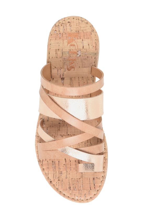 Korks Clemmons Strappy Sandal In Metallic Beige