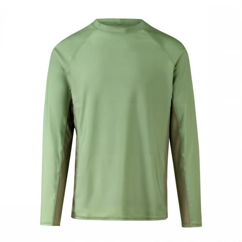 Shop Uv Skinz Long Sleeve Crew Sun & Swim Shirt In Sage/washed Olive