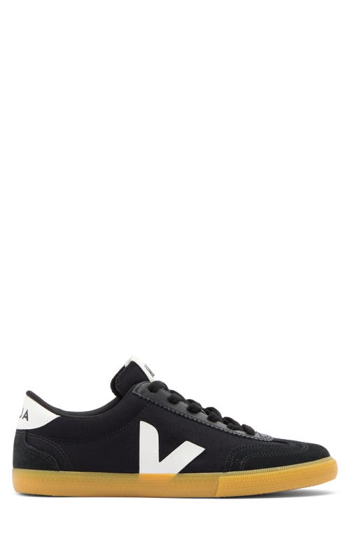 Shop Veja Volley Canvas Sneaker In Black/white/natural