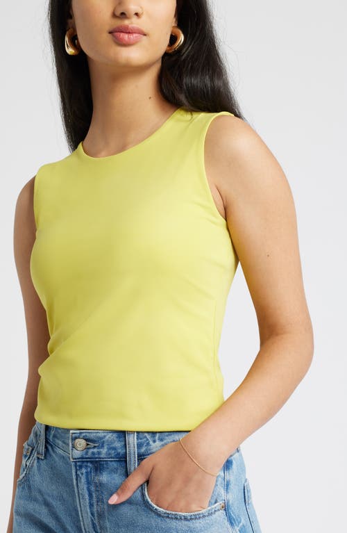 Shop Open Edit Smooth Edit Crewneck Tank In Yellow Celery