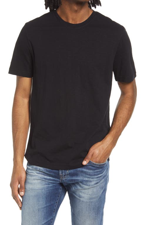 Slub Crew Cotton T-Shirt in Black