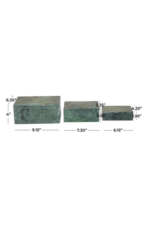 Shop Vivian Lune Home 3-piece Marble Box Set In Green