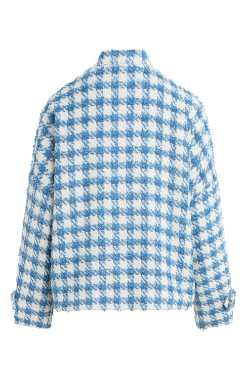 Favorite Daughter The Timeless Houndstooth Tweed Jacket In Blue Jay Houndstood