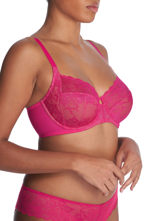 Natori Women's Statement Lace Side Support Bra In Raspberry/cafe