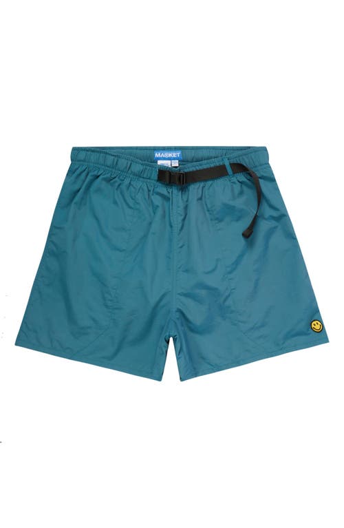 MARKET SMILEY Tech Belted Nylon Shorts in Diver at Nordstrom, Size X-Large