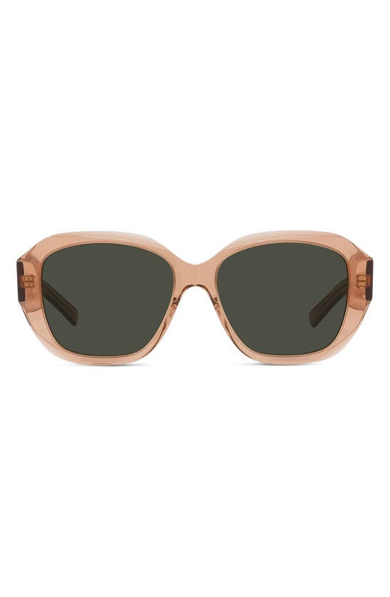 Shop Givenchy Gv Day 55mm Round Sunglasses In Shiny Orange / Green
