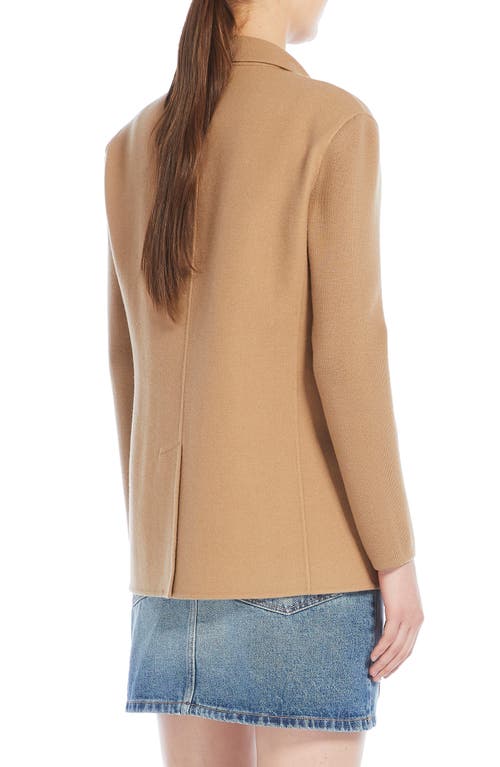 Shop Max Mara Weekend  Unicum Mixed Media Virgin Wool Jacket In Camel