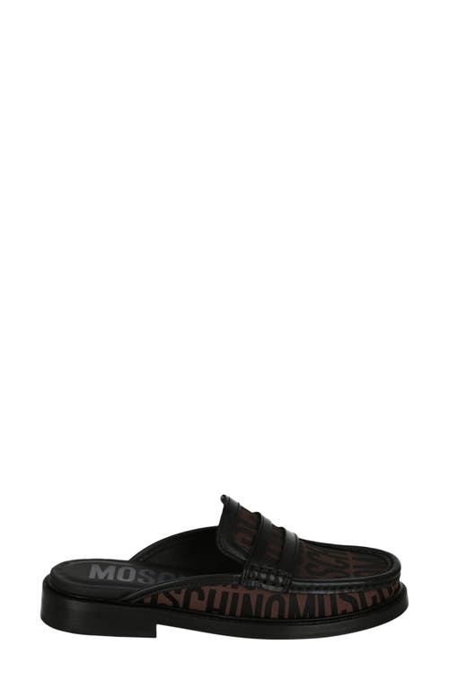 Moschino Logo Moc Toe Mule In Brown