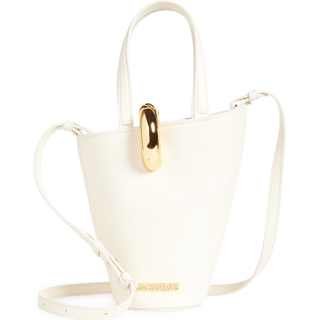 Jacquemus Le Petit Bambola Leather Bucket Bag In Light Ivory 115