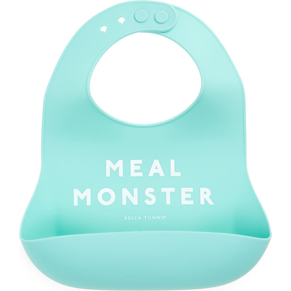 Bella Tunno Babies'  Meal Monster Silicone Wonder Bib In Green