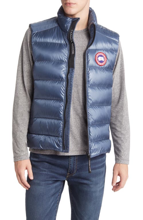 Canada Goose Crofton Water Resistant Packable Quilted 750-Fill-Power Down Vest in Ozone Blue- Bleu Ozone