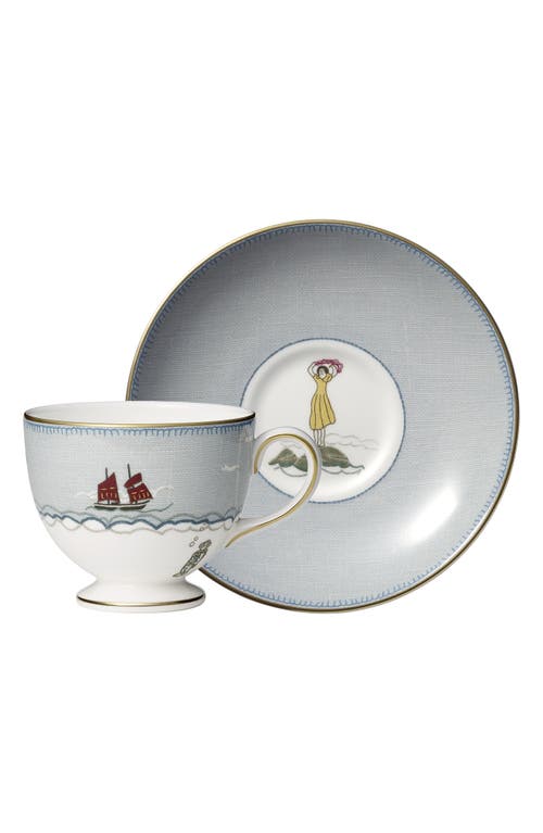 Wedgwood Sailor's Farewell Teacup & Saucer Set in Grey at Nordstrom