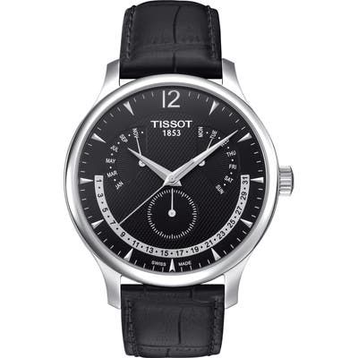 Tissot Tradition Calendar Leather Strap Watch, 42Mm